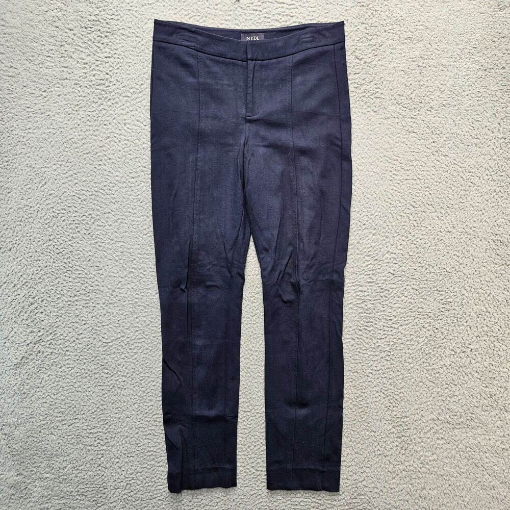 NYDJ Pants Womens Size 4 Navy Blue Flat Front Trousers‎ Straight Leg
